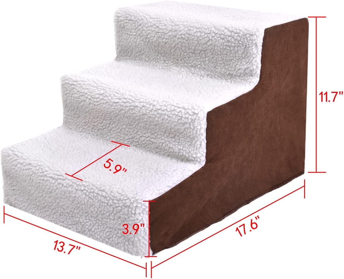 Brown and White Pet Stairs X619414