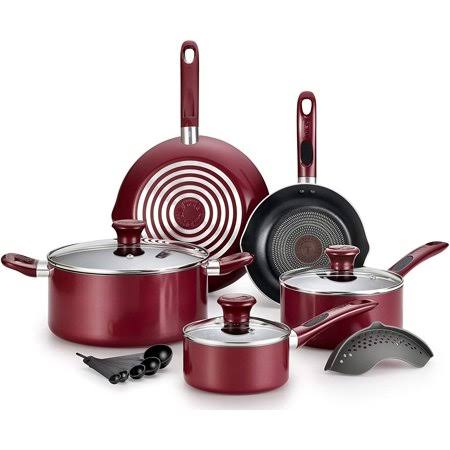 14-Piece Nonstick Cookware Set, Red F329