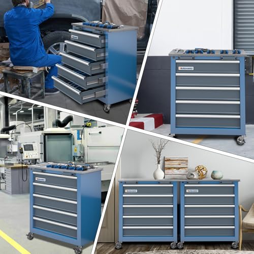 5 Drawer Rolling Tool Chest with Locking System and Stainless Top S191873