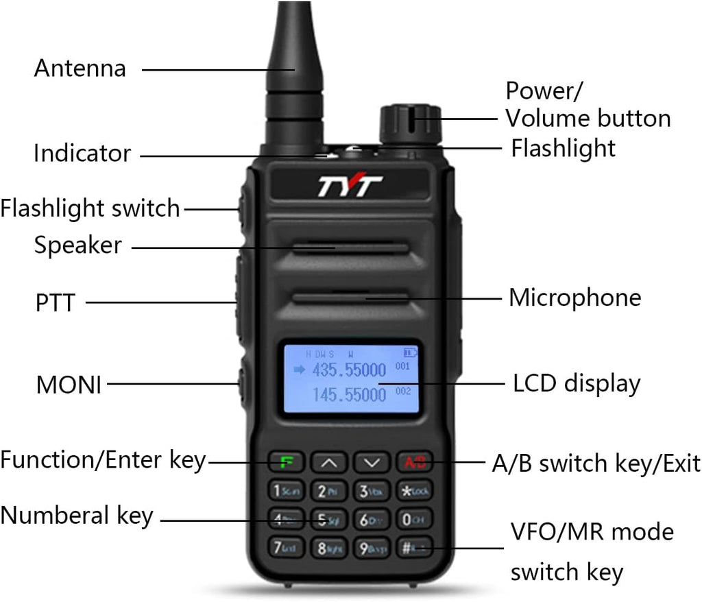 TYT TH-UV88 Ham Radio Handheld Two Way Radio Analog Amateur Dual Band VHF UHF Walkie Talkies for Adults Long Range, Rechargeable, 200 Channels, Scanner, LCD Display, DTMF, CTCSS/DCS, Support Chirp Pack of 2 Q993486