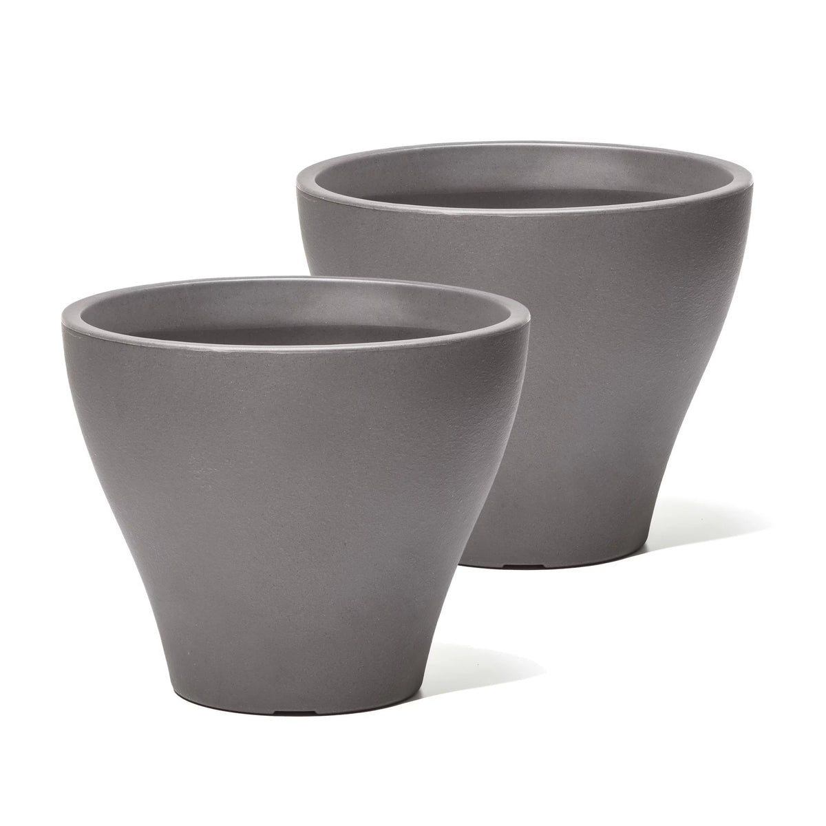 Dark Cedar Round Indoor Outdoor Plastic Planter and Pot L1372
