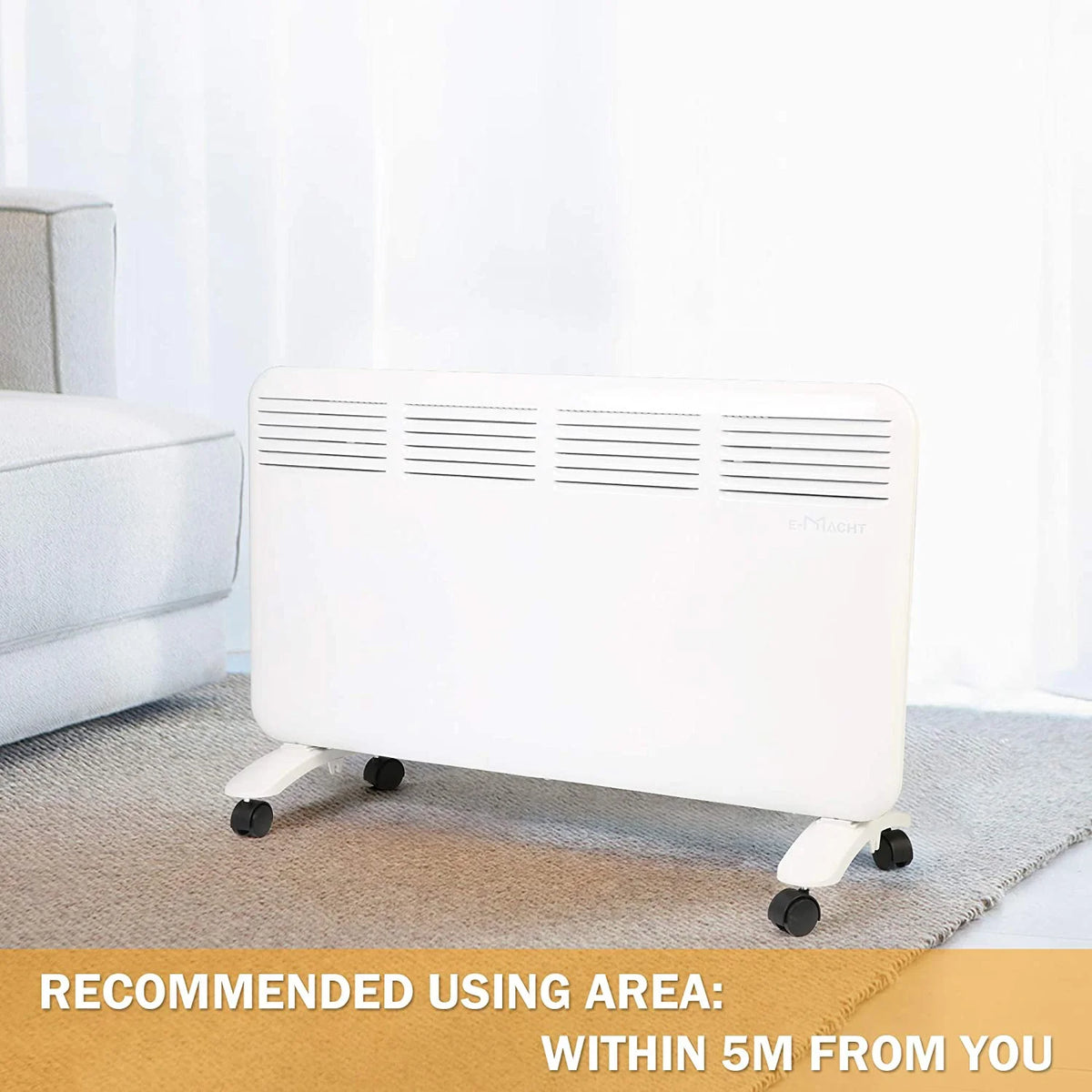 1500W Electric Space Heater with Wheels and LED Digital Thermostat N167