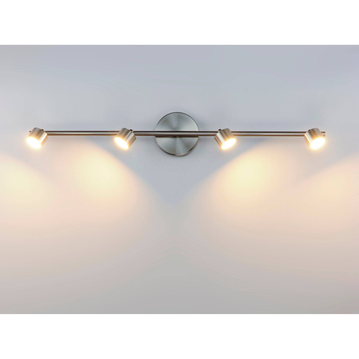 Satin Nickel 4-Light Fixed Rail Track Light E1675