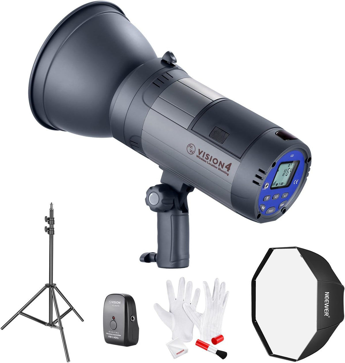 Outdoor Studio Flash Strobe with Softbox, Light Stand and Cleaning Kit L2956