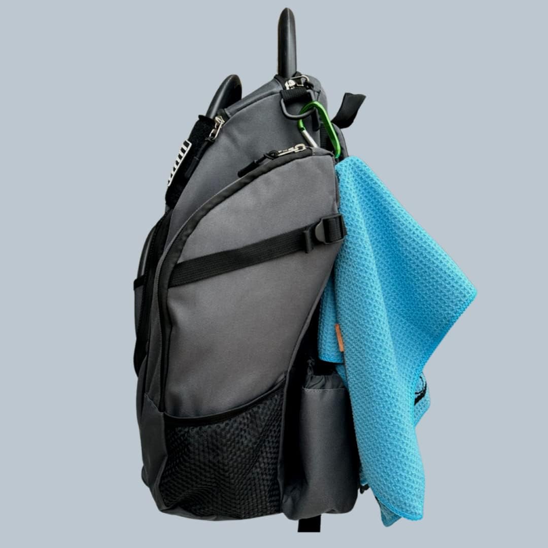 Grey & Black Disc Golf Bag with 26+ Disc Capacity I2690