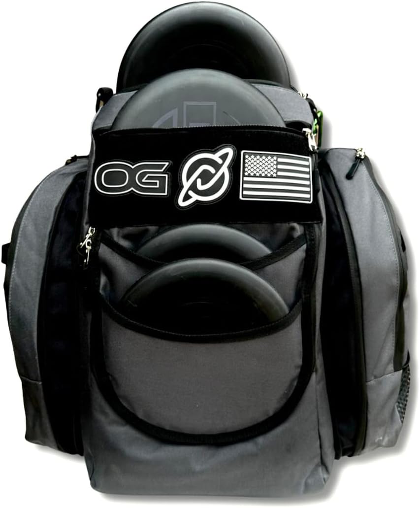 Grey & Black Disc Golf Bag with 26+ Disc Capacity I2690