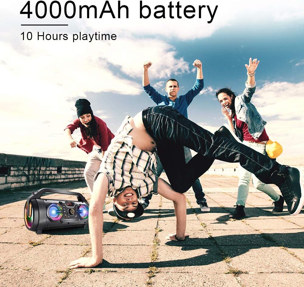 30W Portable Bluetooth Boombox Speaker with Subwoofer T639577
