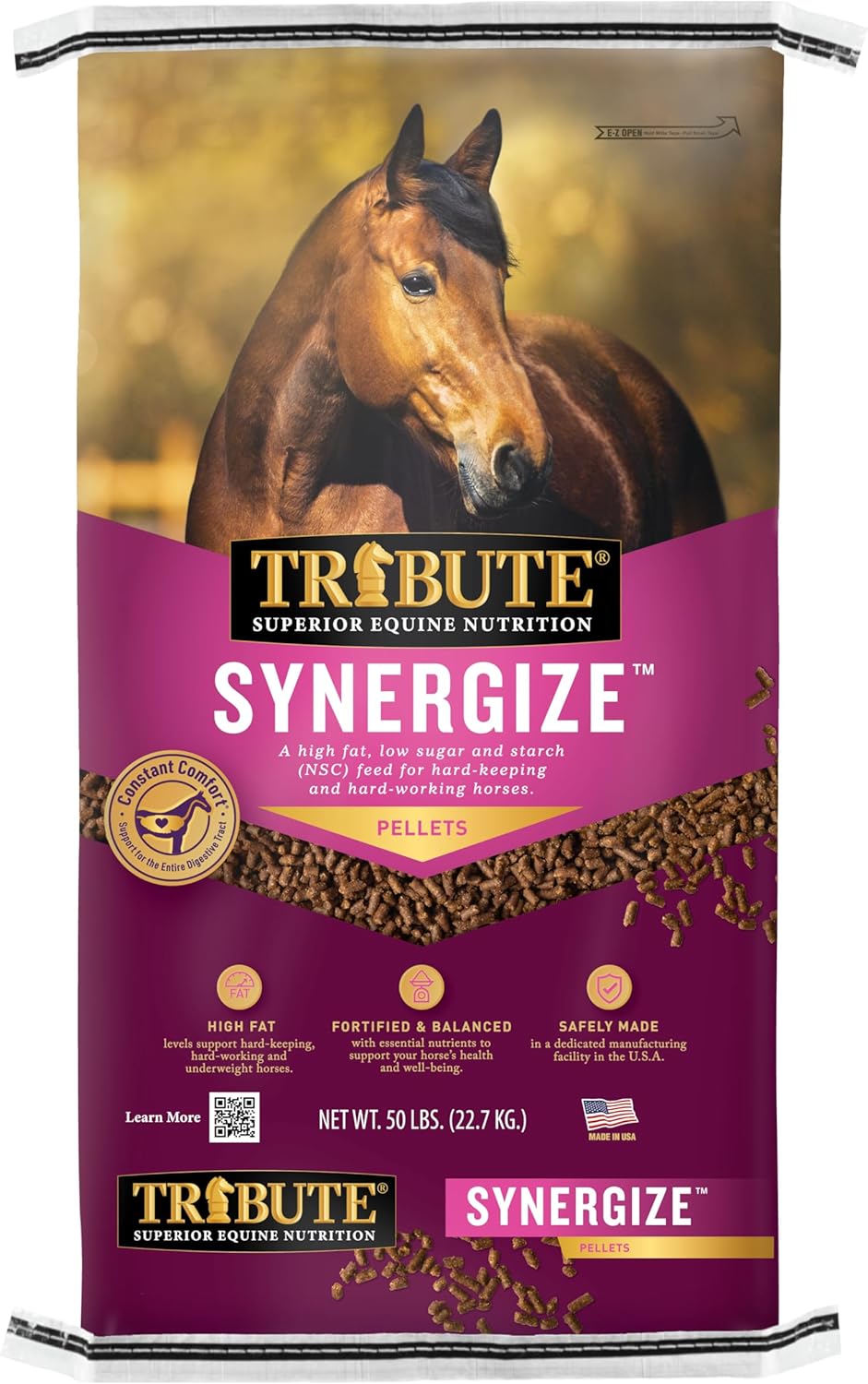 low NSC high fat pelleted horse feed X552