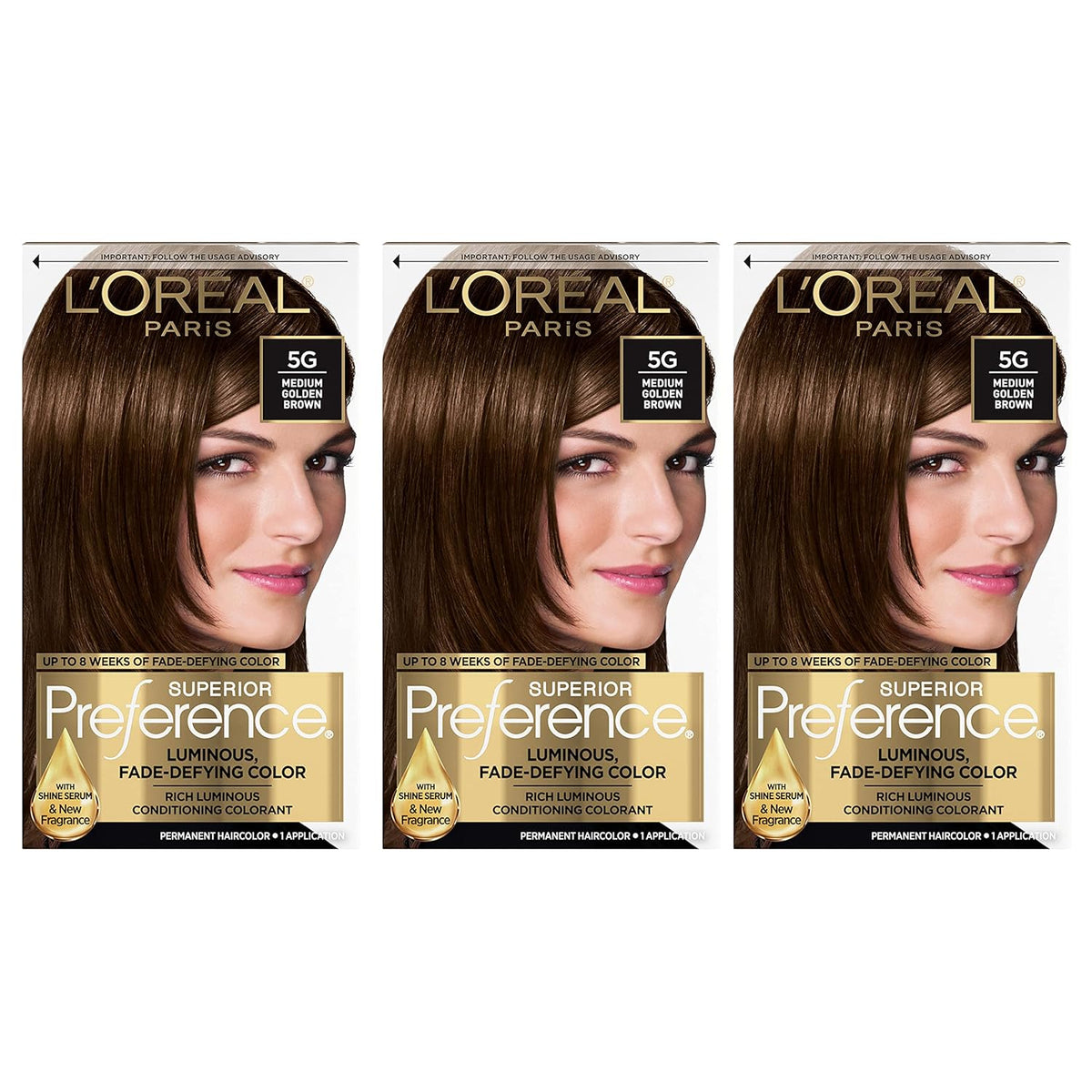 Medium Golden Brown 5G Permanent Hair Color (Pack of 3) G3186