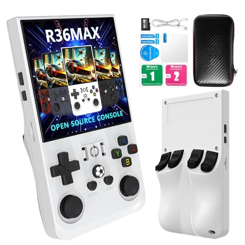 Retro Handheld Game Console with 4.0" IPS HD Screen, 64GB Built-in 18000+ Classic Games, Linux Open Source System, 4000mAh Battery W105