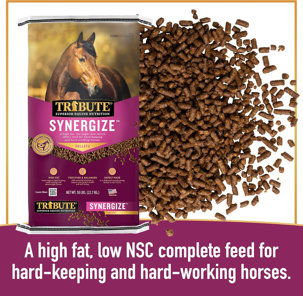 low NSC high fat pelleted horse feed X552
