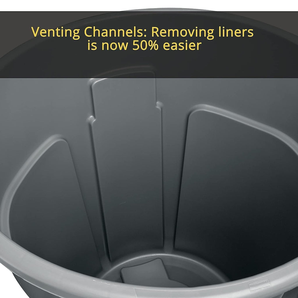 Gray 32 gal Plastic Round Container R22151