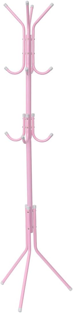 Metal Coat Rack with 12 Hooks Pink Pack of 2 J9429
