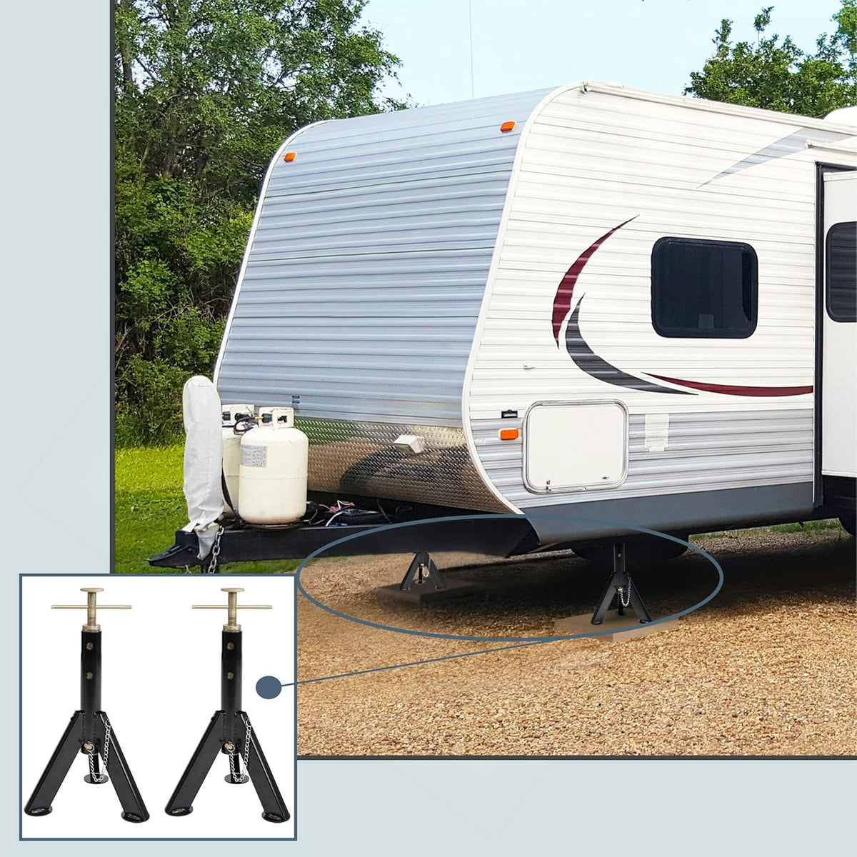 Telescoping Heavy Duty RV Stabilizer Jacks Set 2-Pack Y362
