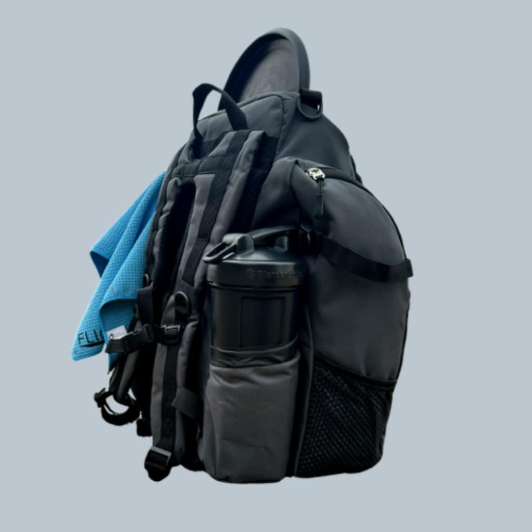 Grey & Black Disc Golf Bag with 26+ Disc Capacity I2690