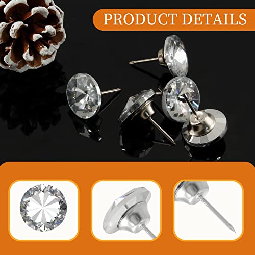 30 Pcs 1 Inch Crystal Upholstery Tacks L238