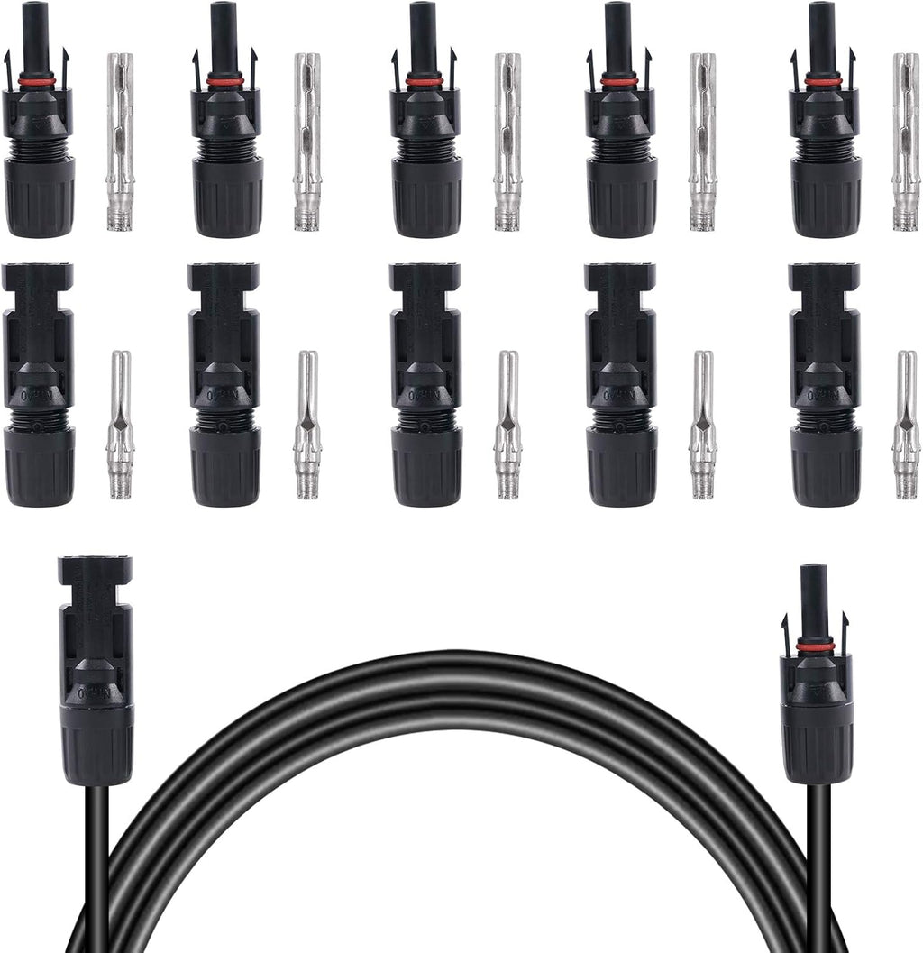 10AWG Solar Panel Extension Cable and Connectors Set E34533