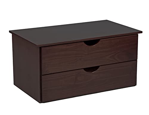 Black 2-Drawer Solid Wood Chest Q378