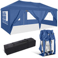 10' x 20' Pop up Canopy with 6 Removable Sidewalls and Carry Bag, Blue N2545