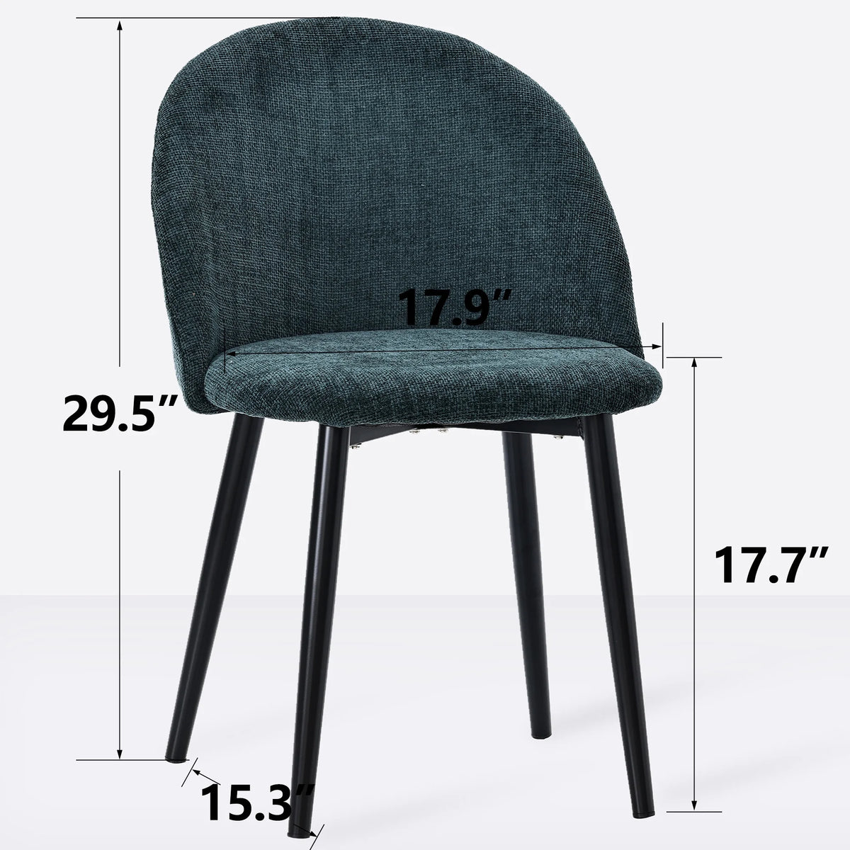 Green Linen Fabric Dining Chairs Set of 2 U2261