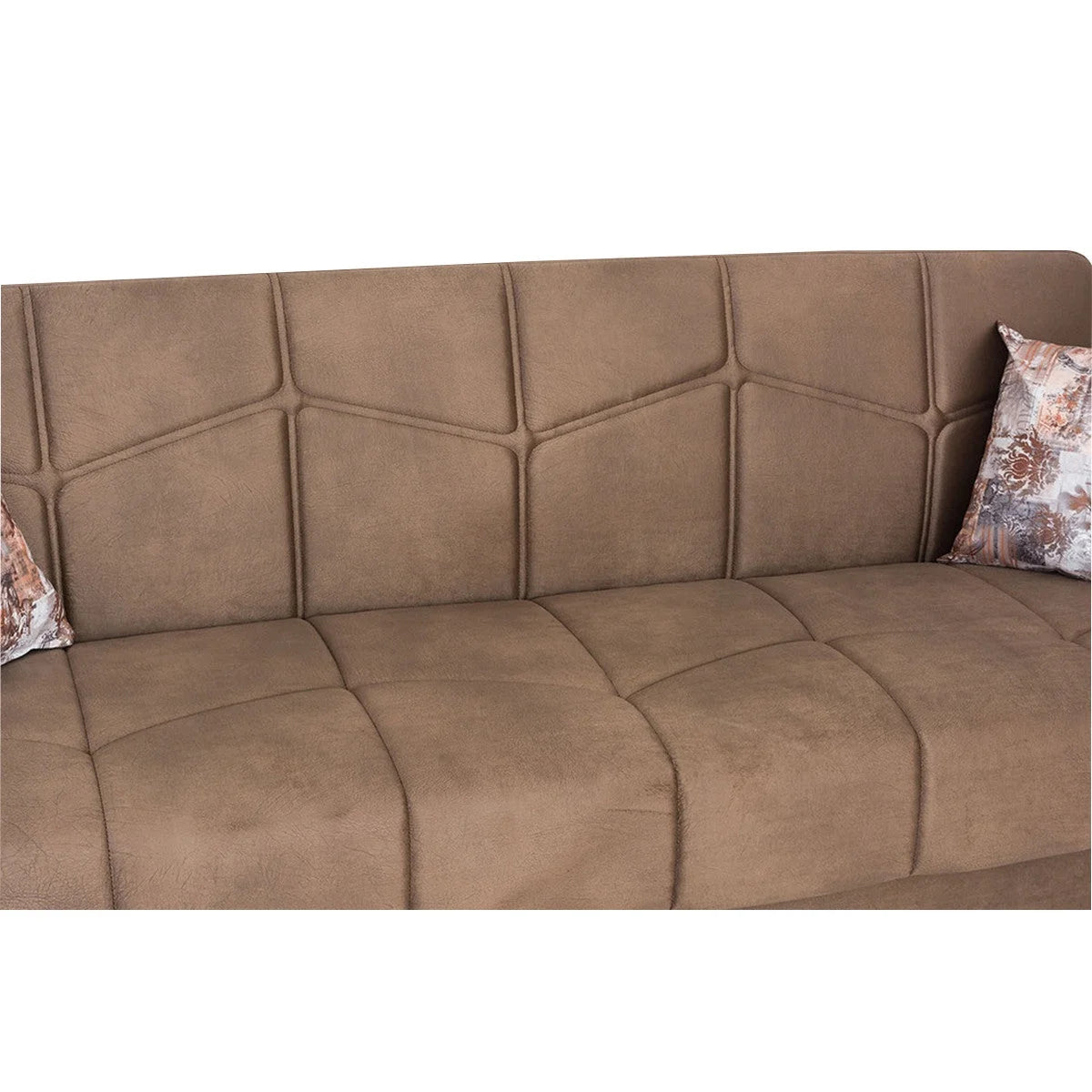 Light Brown Fabric Sofa Bed O67040