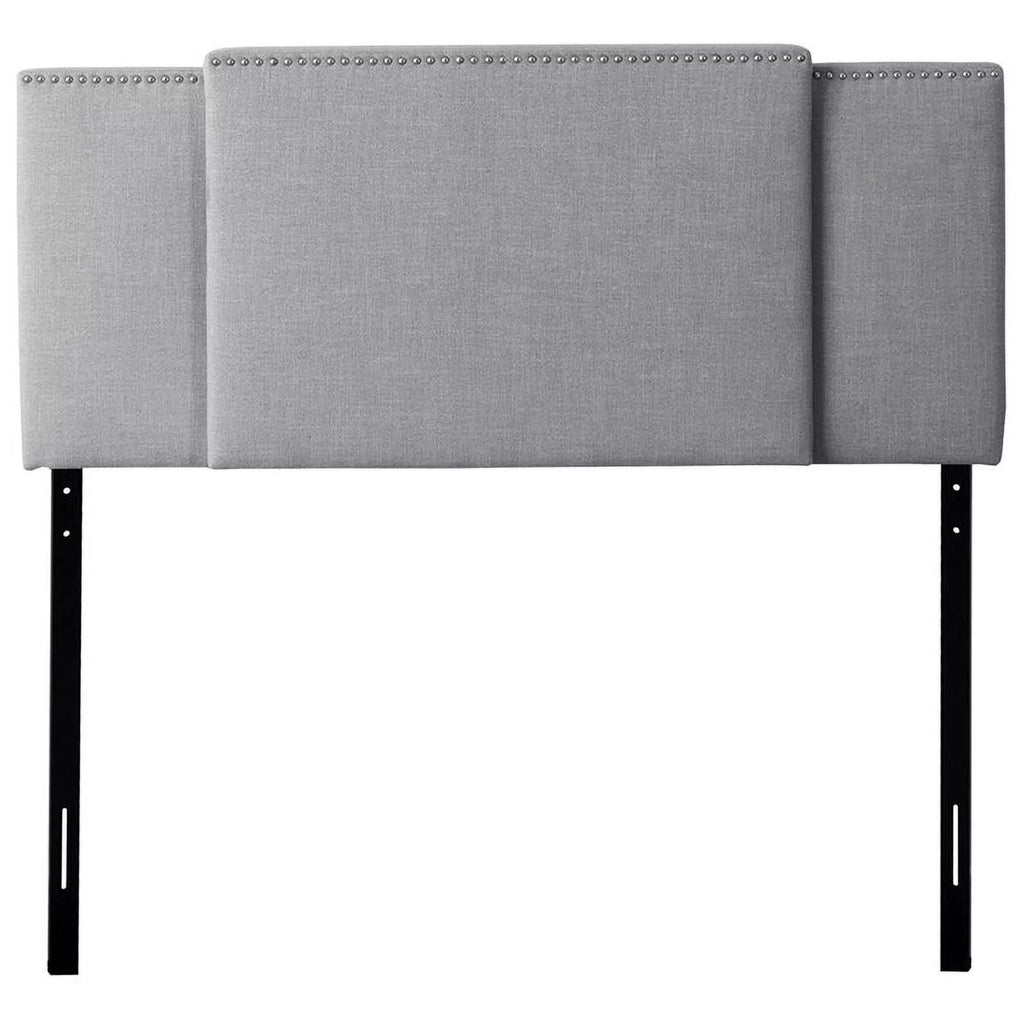 Light Gray Upholstered Fabric Panel Headboard Z7518