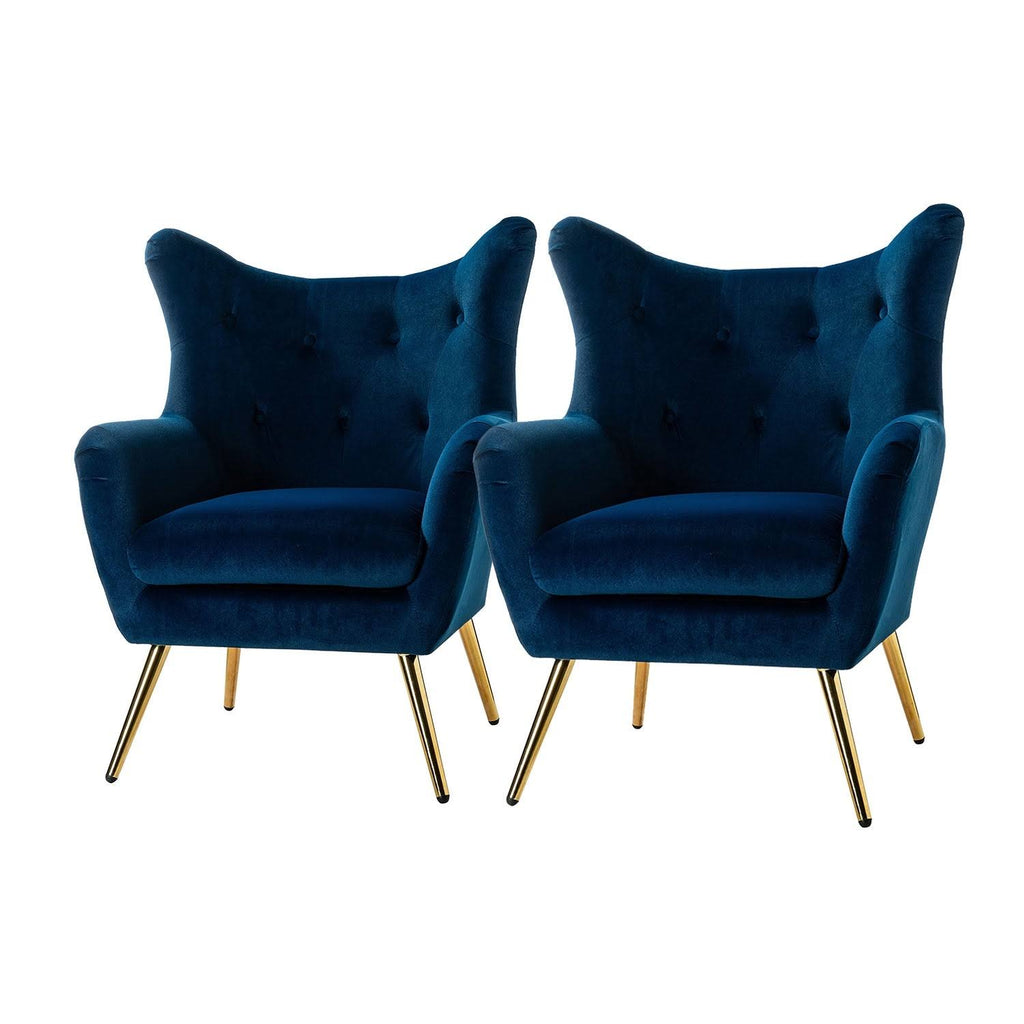 Purple Tufted Wingback Accent Chair, Set of 2 X35007
