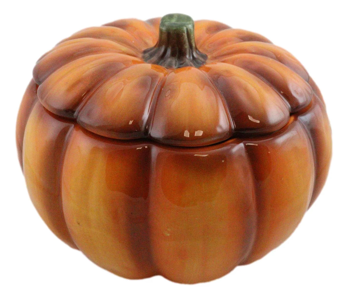 Orange Ceramic Pumpkin Soup Or Dessert Bowl Set of 6 I3907