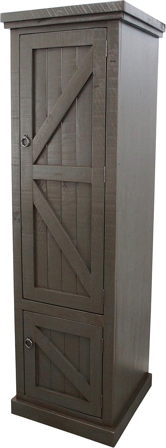 Rustic Antique Black Single Door Armoire C446