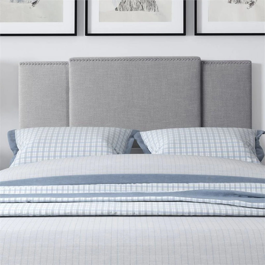 Light Gray Upholstered Fabric Panel Headboard Z7518