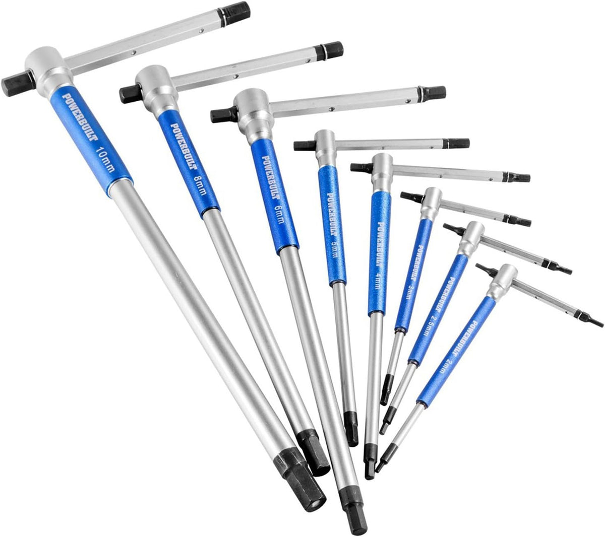 8 Pc Metric T-Handle Hex Allen Key Wrench Set with Storage Rack U3421
