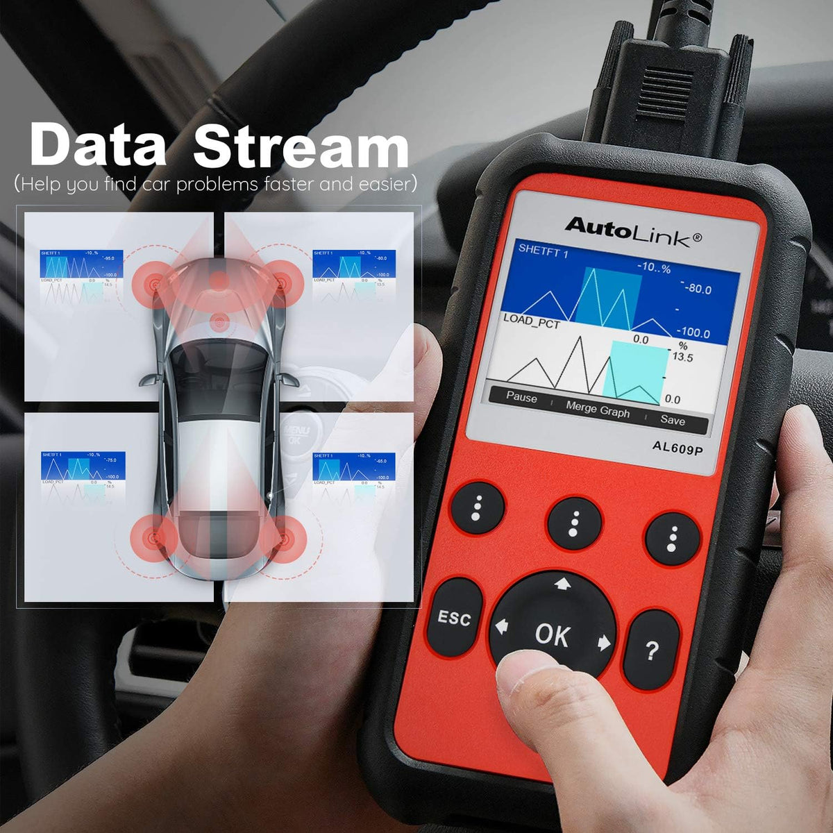 OBD2 Scanner with ABS and SRS Airbag Diagnostic M946644