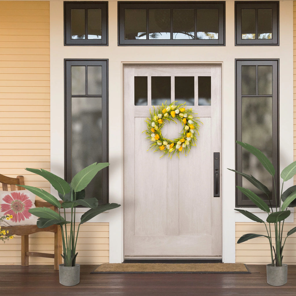 30" Artificial Tulip Floral Wreath N5764