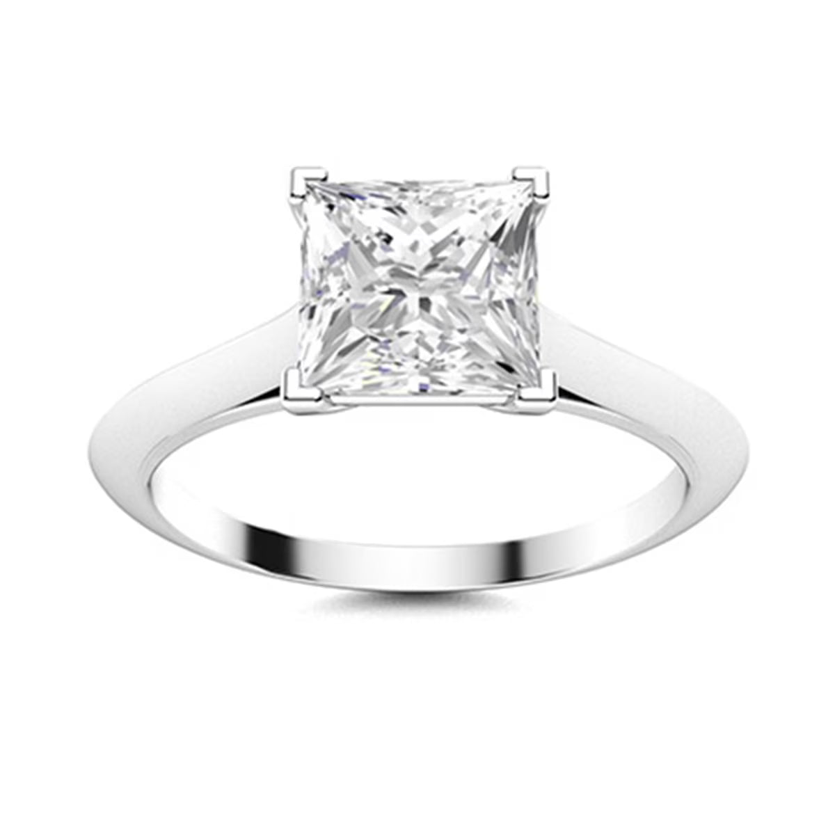 925 Sterling Silver Square Solitaire Ring K776