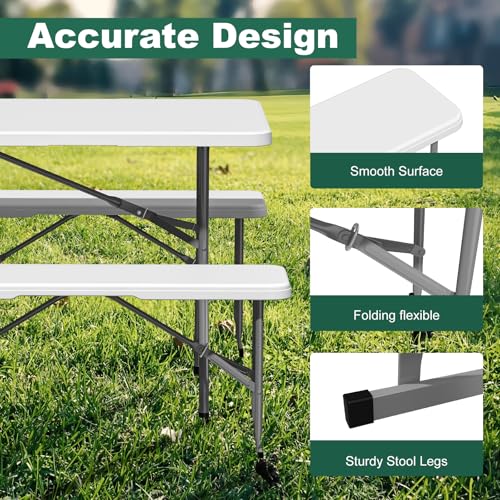 White 6ft Plastic Folding Bench 2 Pack A4275