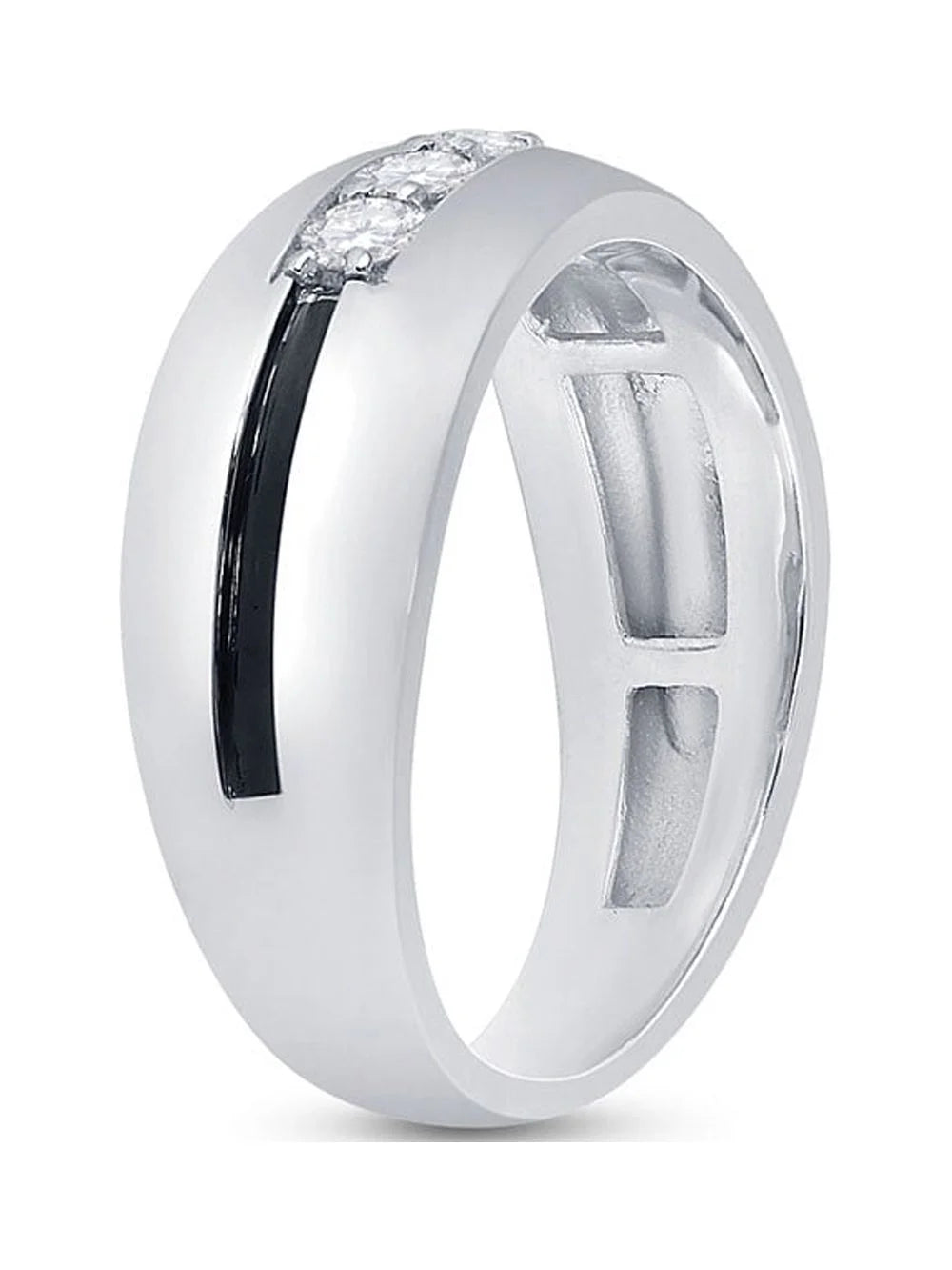 10kt White Gold Mens Diamond Wedding Band Ring 1/2 Cttw Size 8 R959