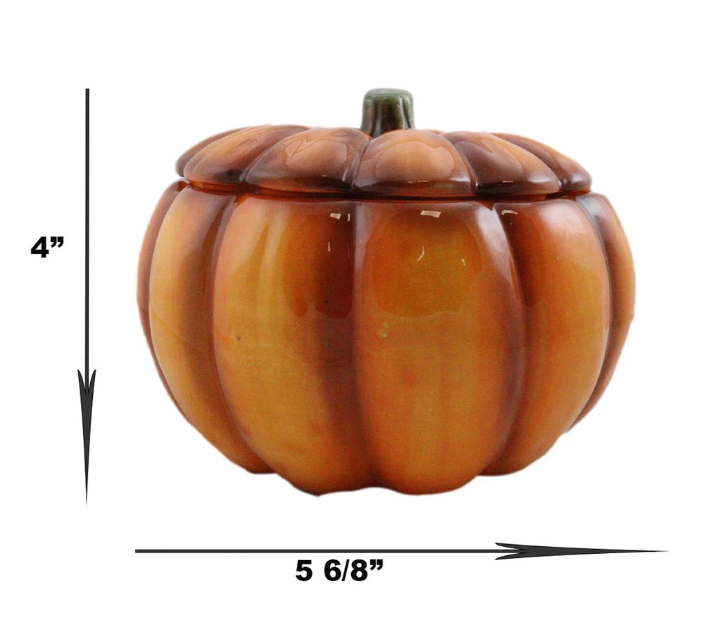 Orange Ceramic Pumpkin Soup Or Dessert Bowl Set of 6 I3907