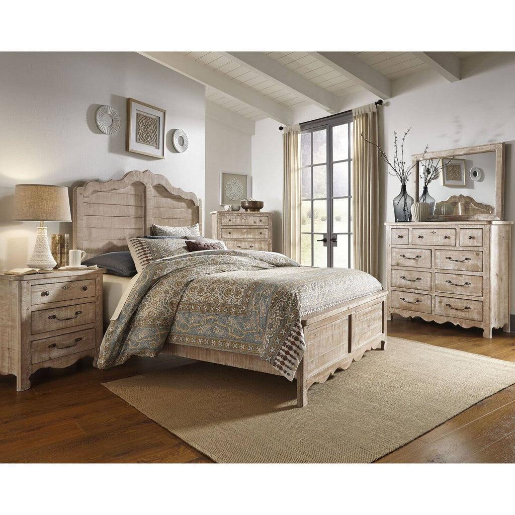 King Wood Headboard in Chalk White R4879