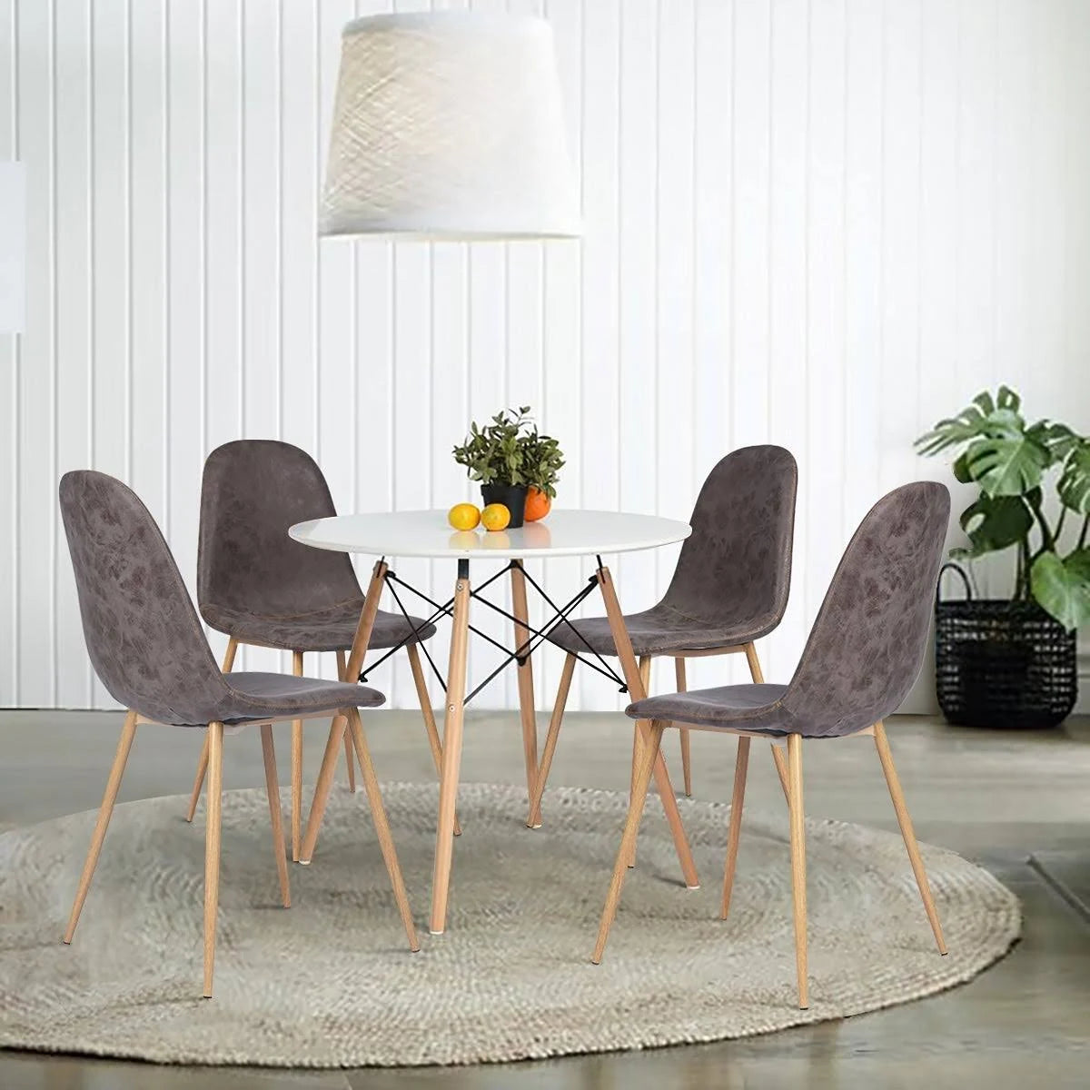 Dark Brown PU Dining Chair Set of 4 N61287