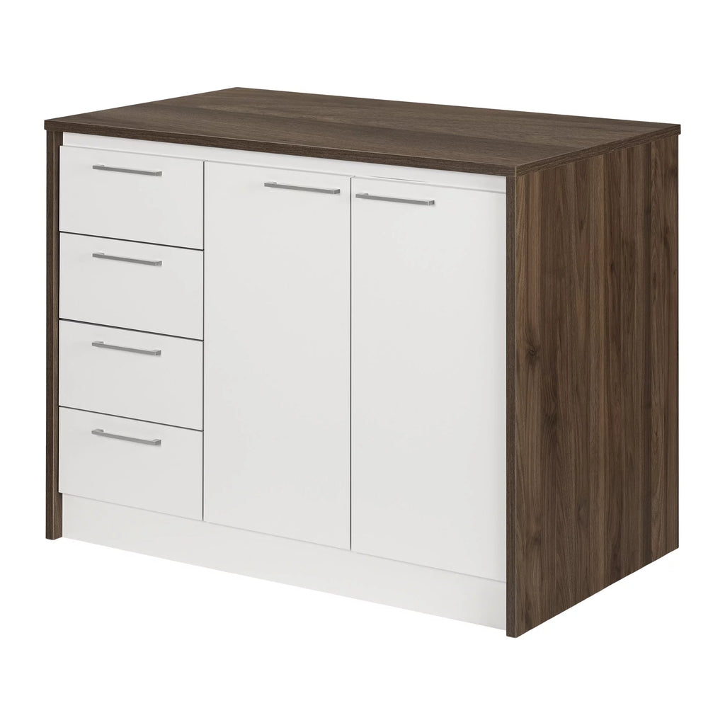 Natural Walnut and White Kitchen Island Z890