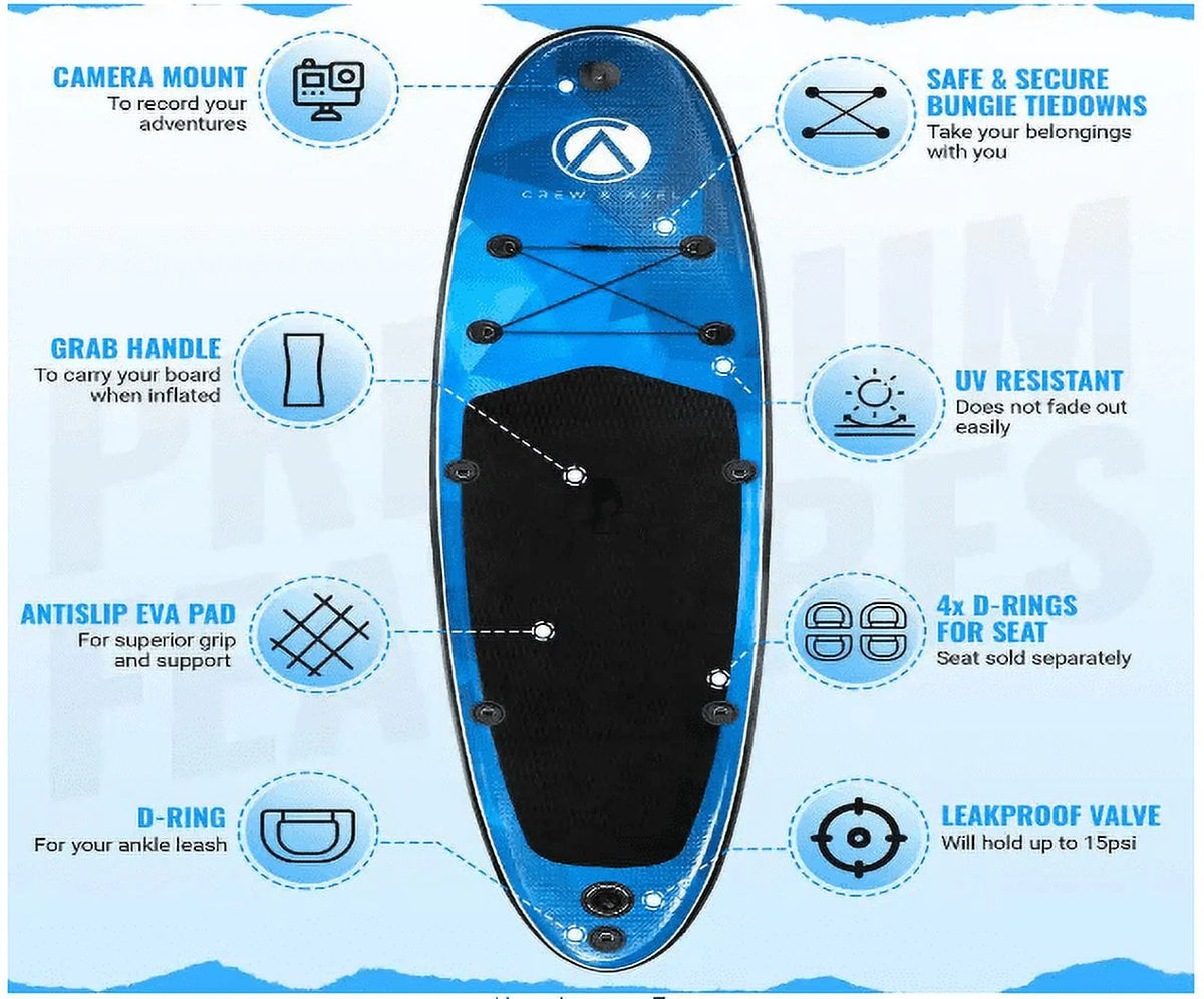 Inflatable Stand Up Paddle Board Non Slip SUP Blue B67567