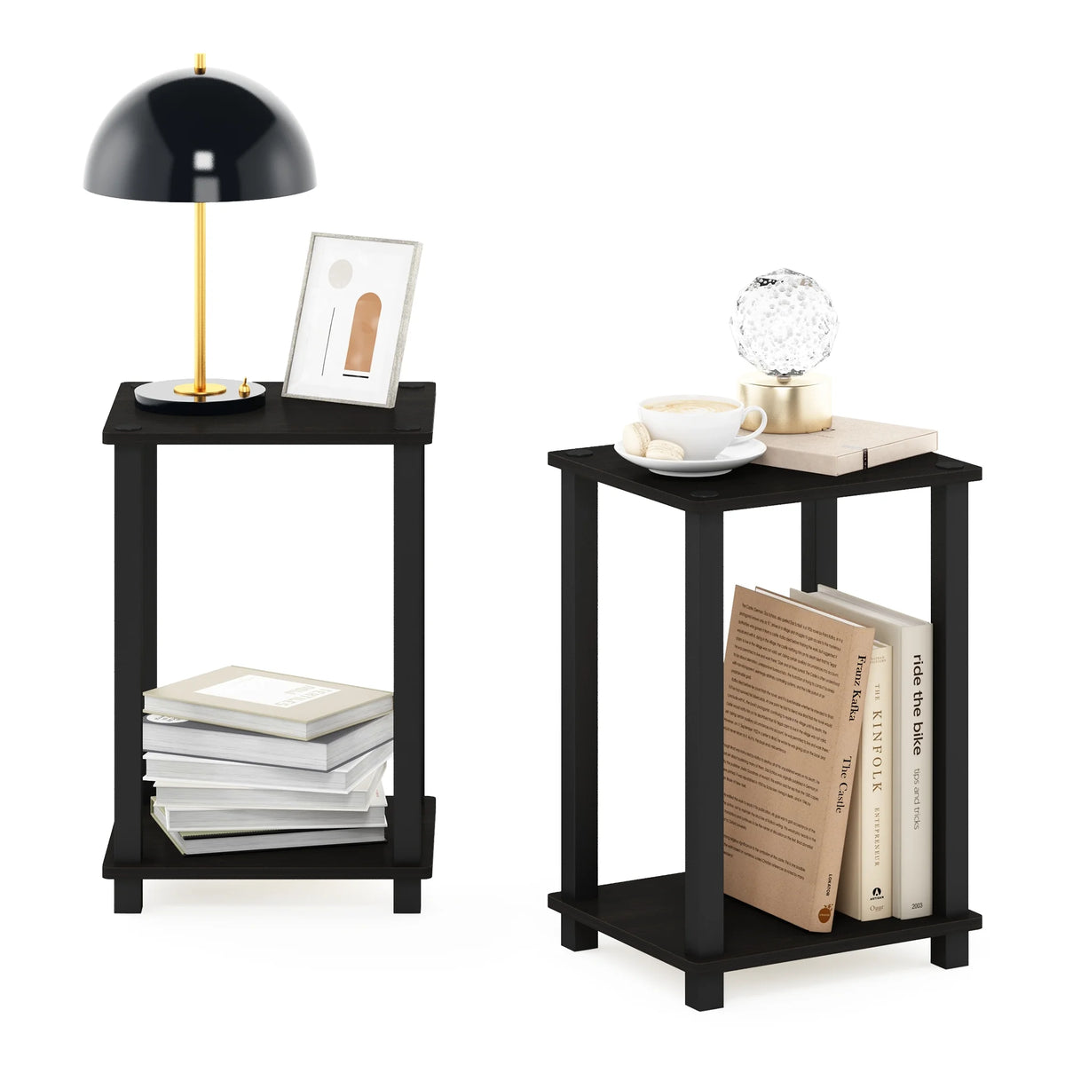 Set of 2 Espresso Black End Table E213