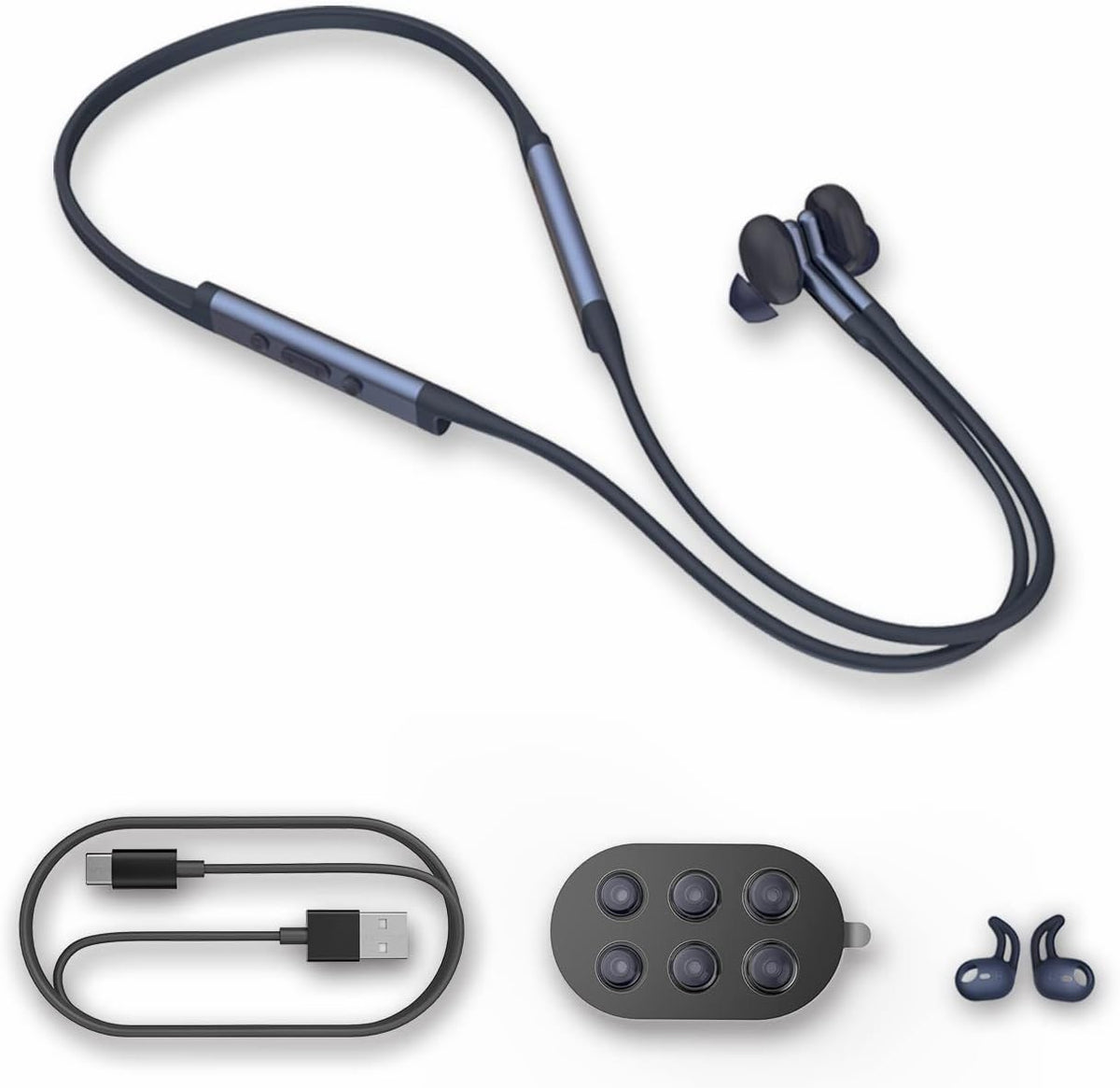 Wireless Neckband Sport Headphones with Active Noise Cancelling, Bluetooth 5.2, IP54 Sweat Resistant K943693