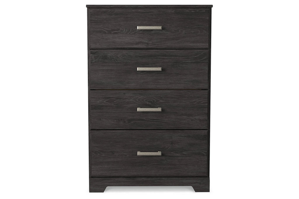 Black Four Drawer Engineered Wood Chest Q99910