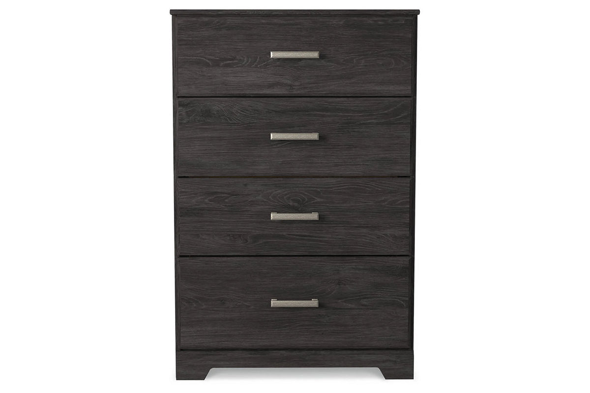 Black Four Drawer Engineered Wood Chest Q99910