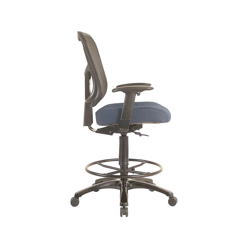 Navy Mesh Back Fabric Drafting Stool O64599