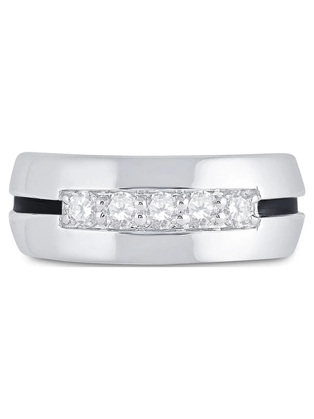 10kt White Gold Mens Diamond Wedding Band Ring 1/2 Cttw Size 8 R959