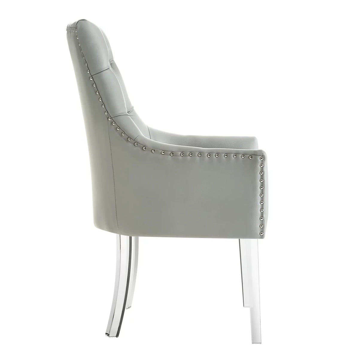Set of 2 Button Tufted Nailhead Trim Dining Chair K81046