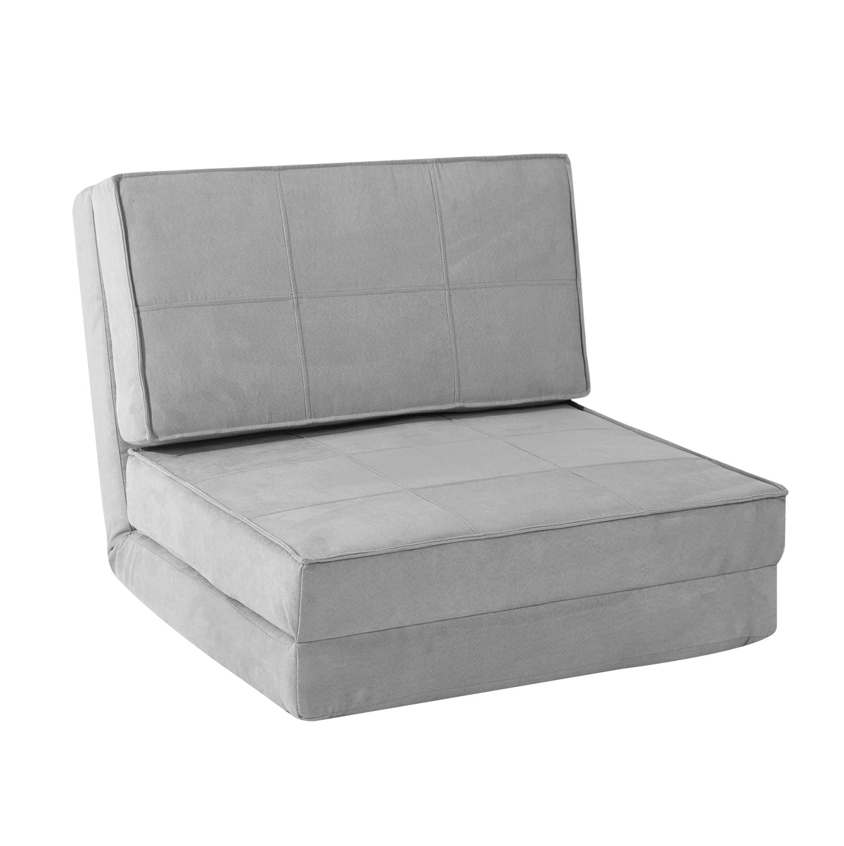 Ultra Soft Suede Convertible Flip Lounge Chair, Black U681