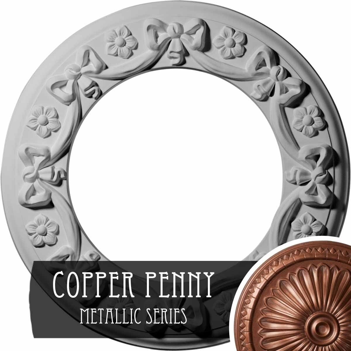 Copper Penny Hand-Painted Ribbon Ceiling Medallion R282001